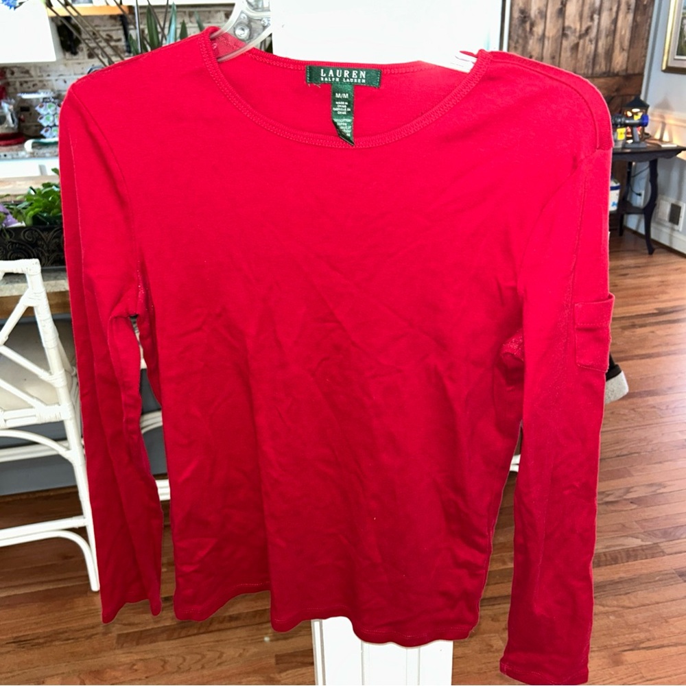 Lauren Ralph Lauren Vibrant Red Long Sleeve Shirt